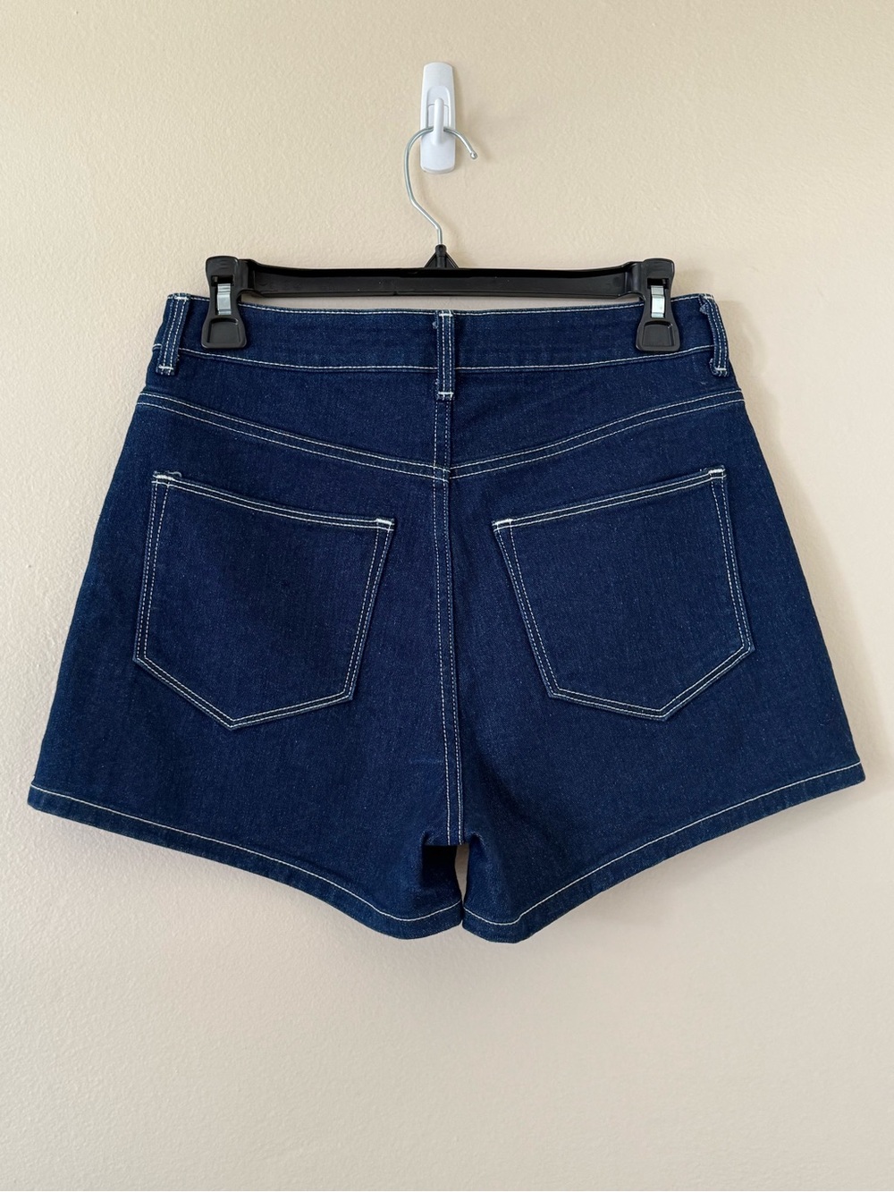 H&M Dark Blue Denim High-Rise Shorts
